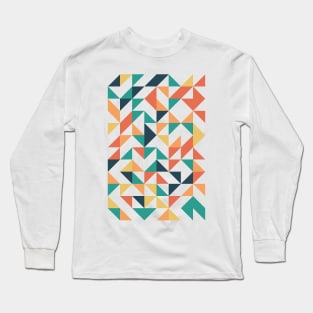 Cute Geometric Colourful Triangle Pattern Long Sleeve T-Shirt